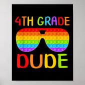 Poster Back To School 4th Grade Dude Sungles Pop It Fidge (Devant)