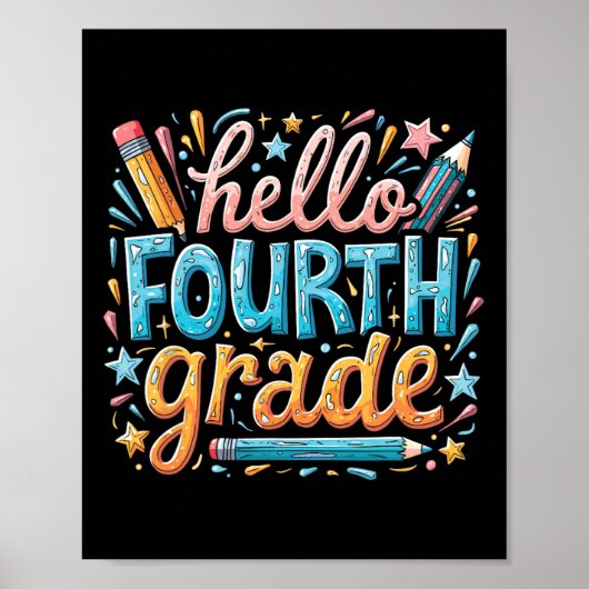 Poster Back To School 4th Grade Set  (Devant)