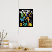 Poster Back to School I'm Ready To Rock 1st Grade Dino (Cuisine)