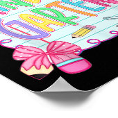 Poster Back To School Kindergarten Coquette Pencil Bow Te (Coin)