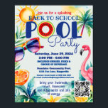 Poster back to school Pool party class friends birthday<br><div class="desc">Les pommes arty génèrent un contenu</div>
