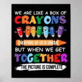 Poster Back to School Teacher We Are Like A Box Of Crayon (Devant)