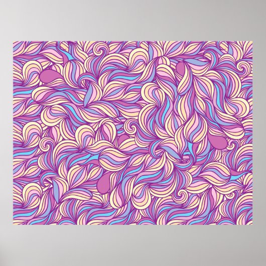 Poster Background with abstract doodle waves  (Devant)