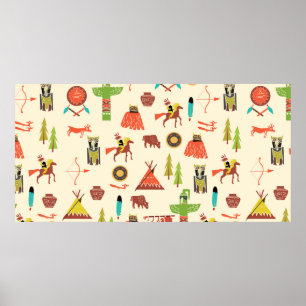 Poster background with American Indians