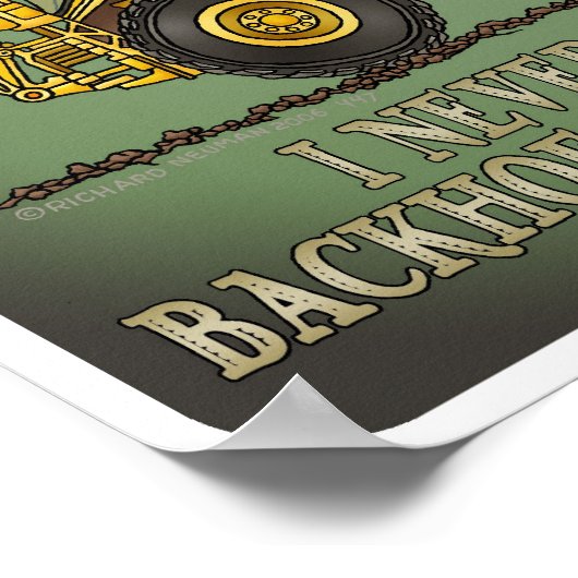 Poster backhoe operator Citaat (Hoek)