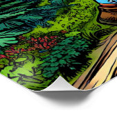 Poster Backpacking Girl Randonnée le sentier (Coin)