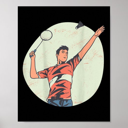 Poster Backprint Badminton And Shuttle (Devant)