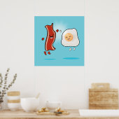 Poster Bacon aime les oeufs (Cuisine)