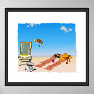 Poster Bacon At The Beach PRINT