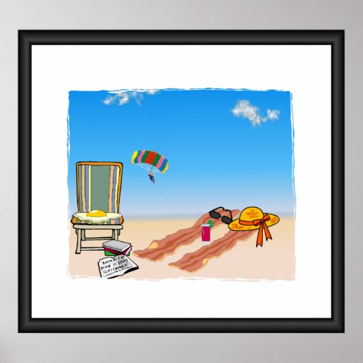Poster Bacon At The Beach PRINT (Devant)