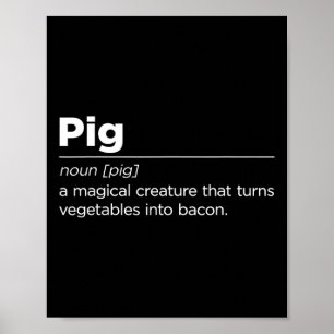 Poster Bacon de porc amusant Art pour hommes femmes Barbe