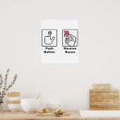 Poster Bacon de réception du bouton push (Cuisine)