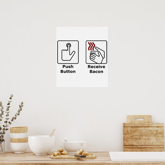 Poster Bacon de réception du bouton push (Cuisine)