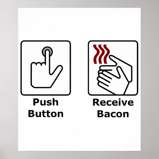 Poster Bacon de réception du bouton push (Devant)