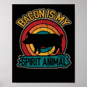 Poster Bacon est mon esprit Animal Bacon Lover Grilling