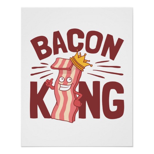 Poster Bacon King Meat Lover Cadeaux pour Hommes Garçon (Devant)