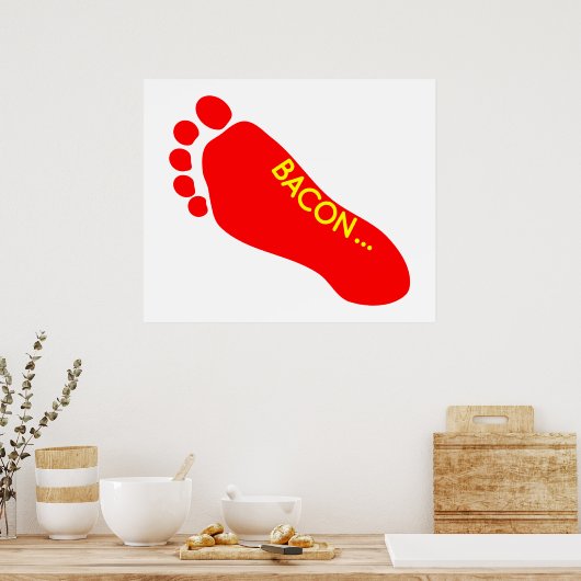 Poster Bacon tatouage pieds (Cuisine)