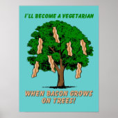 Poster Bacon Tree Funny Imprimer l'affiche Signal Humour (Devant)