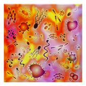 Poster Bactéries colorées (Devant)