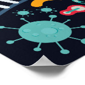 Poster Bactéries pour salle de classe ou chambre (Coin)