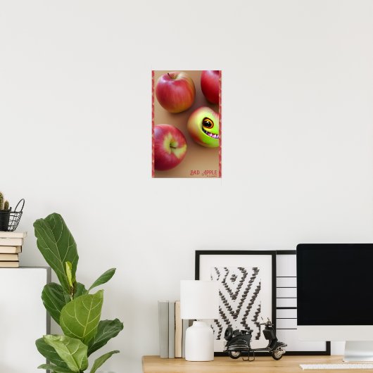 Poster Bad Apple Funny Imaginaire AI Art numérique d'impr (Bureau à domicile)