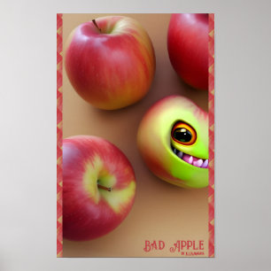 Poster Bad Apple Funny Imaginaire AI Art numérique d'impr