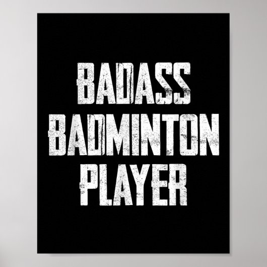 Poster Bad Badminton Player Bold Typography Statement  (Devant)