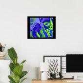 Poster Bad Eye Abstrait 3D Rainbow Art (Bureau à domicile)