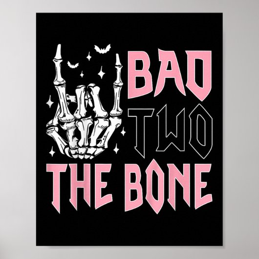 Poster Bad Two The Bone Party Decorations 2 Years Old Bir (Devant)