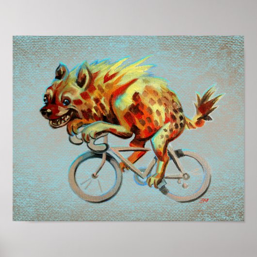 Poster Badass Hyena À Vélo (Devant)