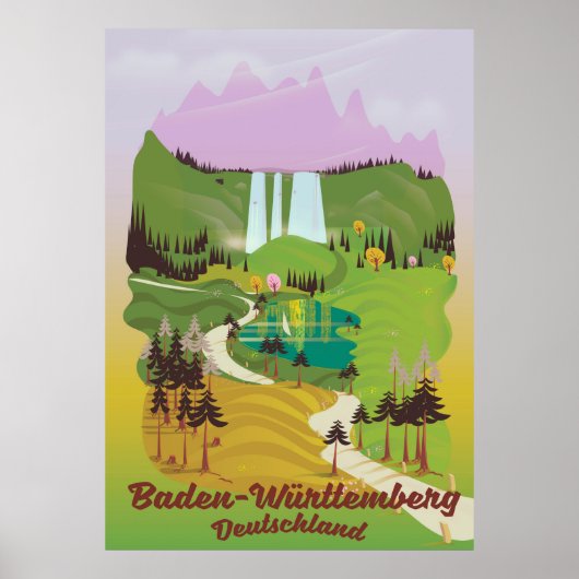 Poster Bade-Wurtemberg allemagne (Devant)