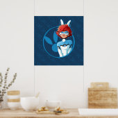 Poster Badge Bleu Bunnyx (Cuisine)