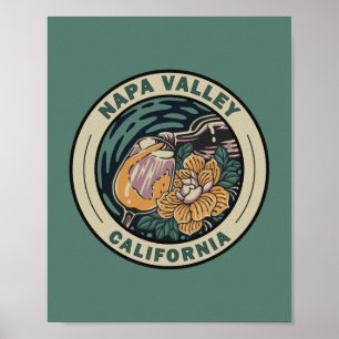 Poster Badge d'Art Voyage Napa Valley California