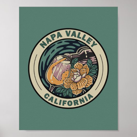 Poster Badge d'Art Voyage Napa Valley California (Devant)