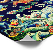 Poster Badge de classement Carré du dragon chinois Mandar (Coin)