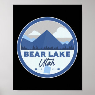 Poster Badge de randonnée souvenir du lac Bear Utah Ut Mo