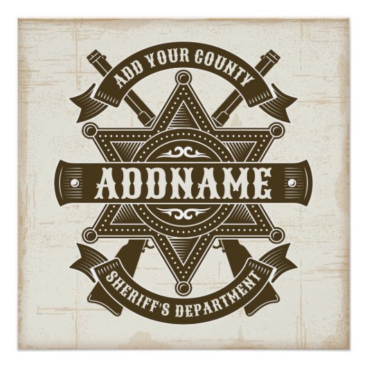 Poster Badge de Rifles Adjoint Old West Sheriff Personnal (Devant)