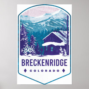 Poster Badge de ski Breckenridge Colorado