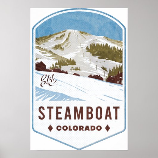 Poster Badge de ski du Colorado (Devant)
