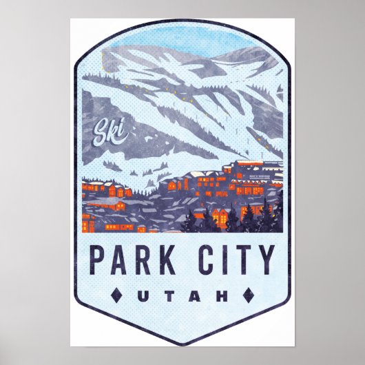 Poster Badge de ski Park City Utah (Devant)