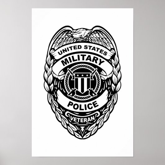 Poster Badge de vétéran de la police militaire américaine (Devant)