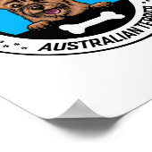 Poster Badge d'illustration de Terrier Peeking en Austral (Coin)