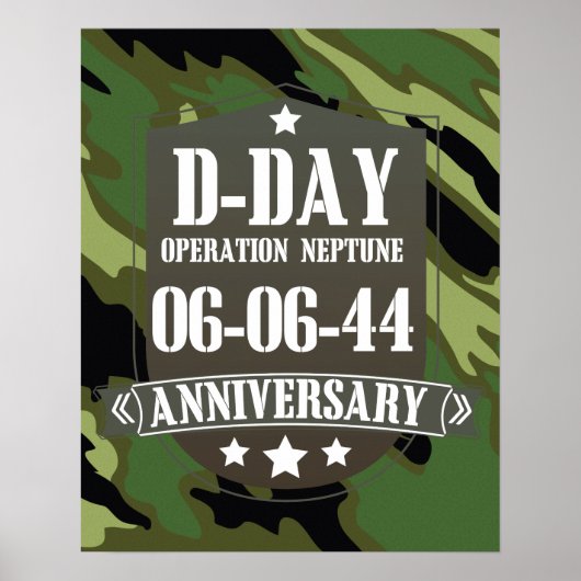 Poster Badge du Jour J avec camouflage (Devant)
