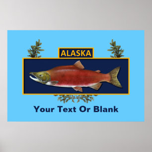 Poster Badge du pêcheur de combat de l'Alaska