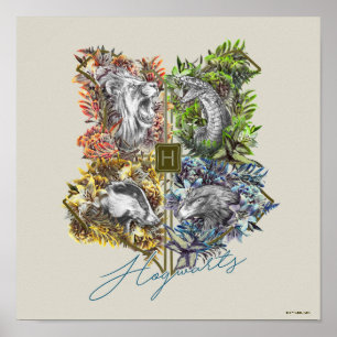 Poster Badge HOGWARTS™ Floral Graphic
