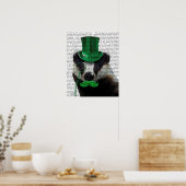 Poster Badger avec chapeau vert et moustache (Cuisine)
