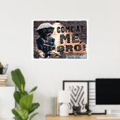 Poster Badger de miel avec pistolet à machine (Bureau à domicile)
