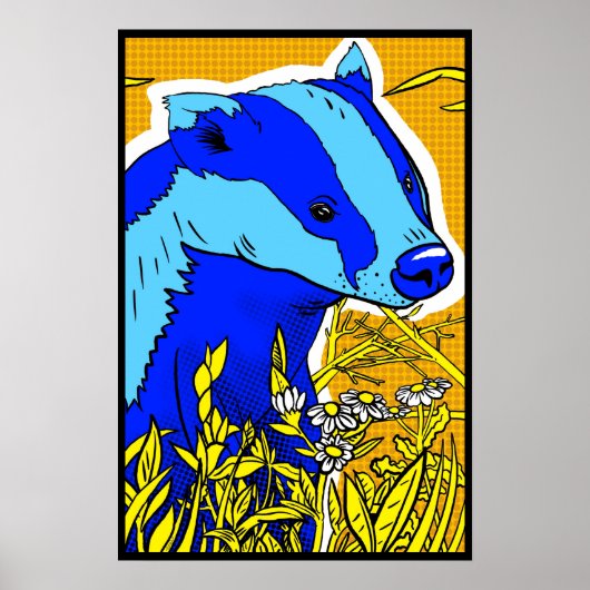 Poster Badger Retro PopArt (Devant)