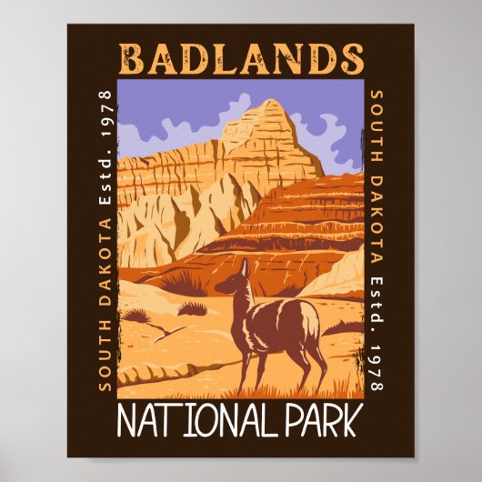 Poster Badlands National Park South Dakota Distants (Devant)