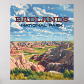 Poster Badlands National Park South Dakota Landcape (Devant)